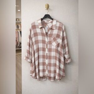 Maurices Checkered Button Down Top